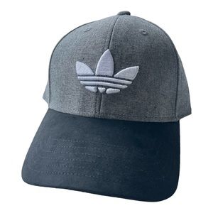 Adidas Cap Mens Originals Trefoil Plus Precurve Black Chambray/Black Suede NWT